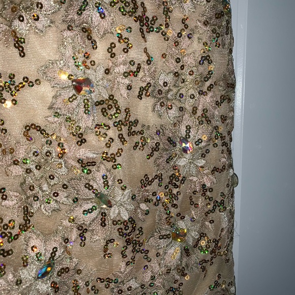 Gold One shoulder Formal Short prom homecoming party Dress. Size 2 - Picture 3 of 6